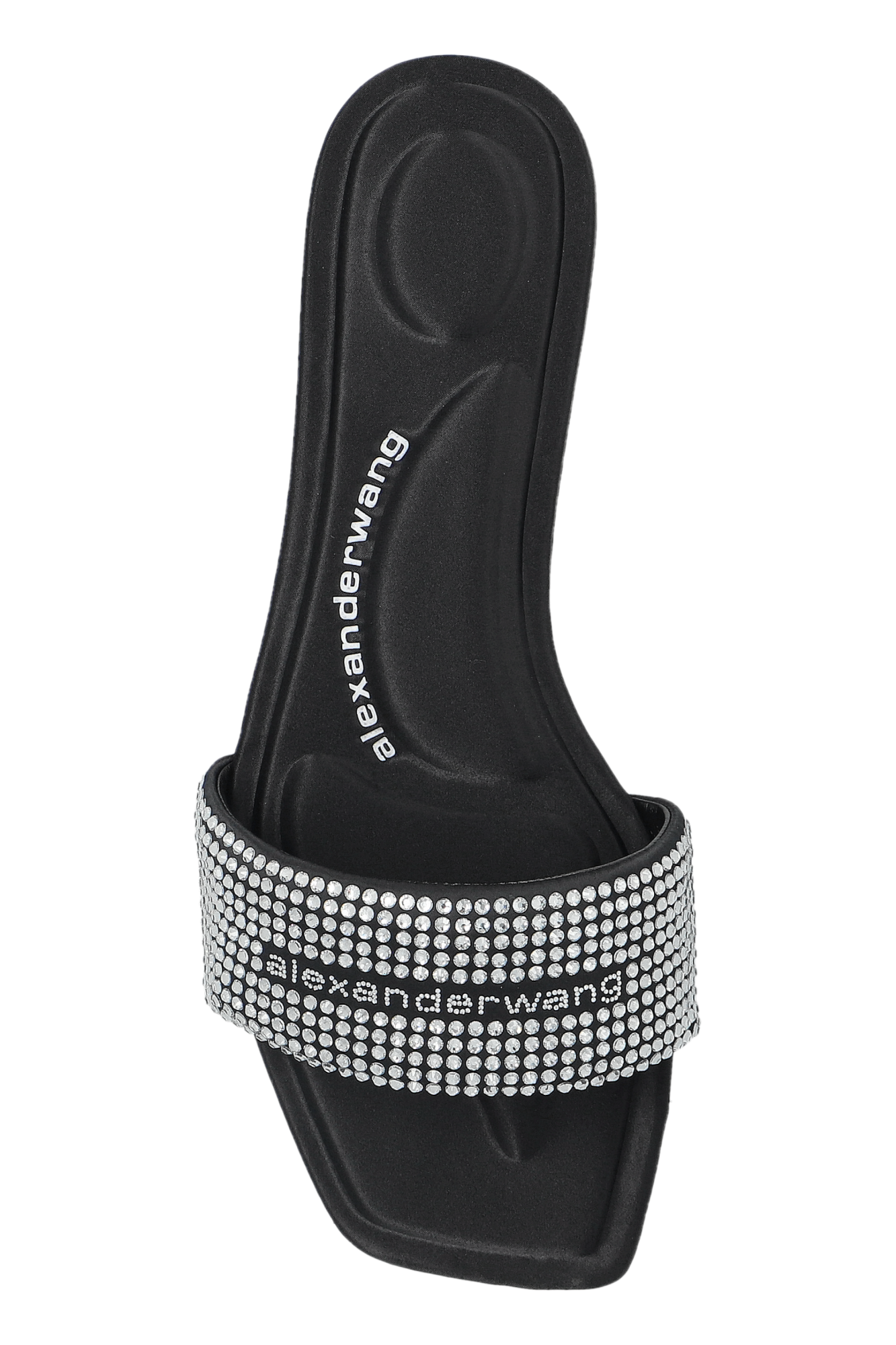 Silver Slides with shimmering crystals Alexander Wang